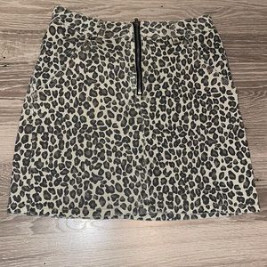 Barely worn, Cheetah Print Denim Skirt, Size SMALL